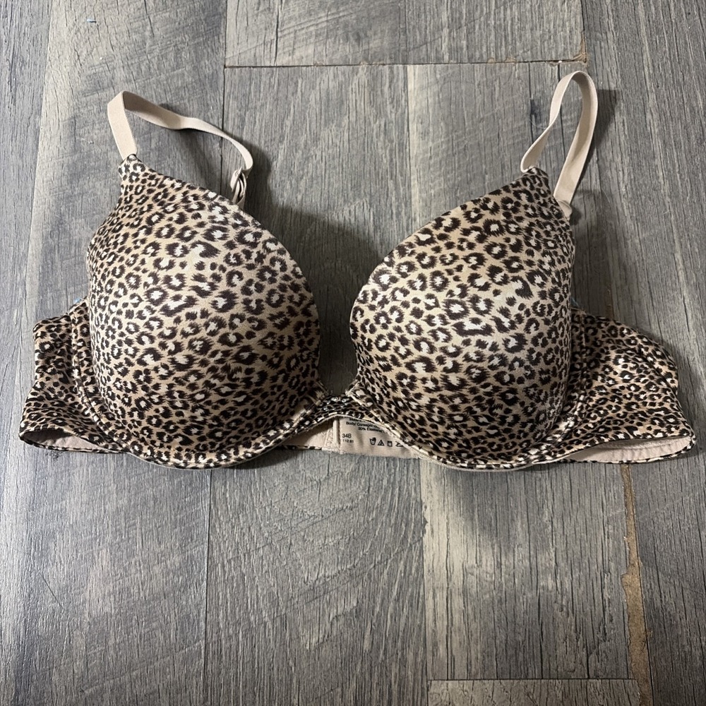 Beige Cheetah Print Maidenform Push-up Bra Size 34B
